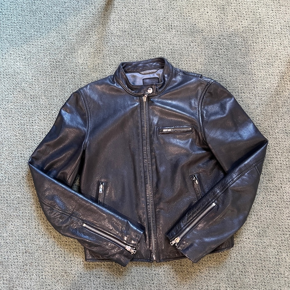 Gap Black Leather Biker Jacket
